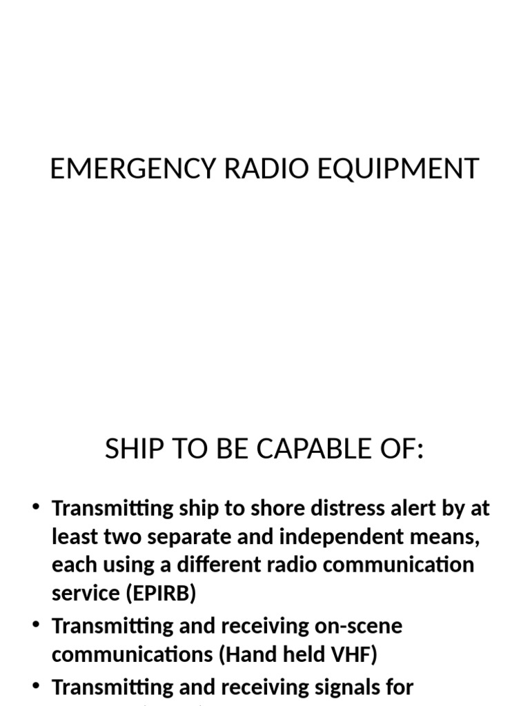 Essential Emergency Radio Equipment Guide | PDF | Information And ...