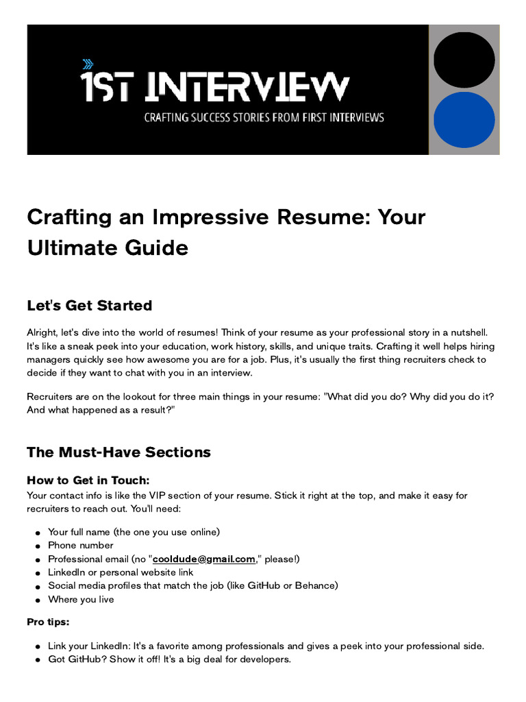 Resume Guide | PDF | Résumé | Computing
