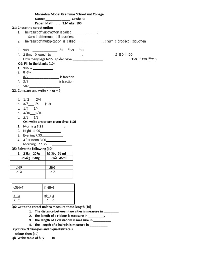 3 Maths | PDF | Home & Garden