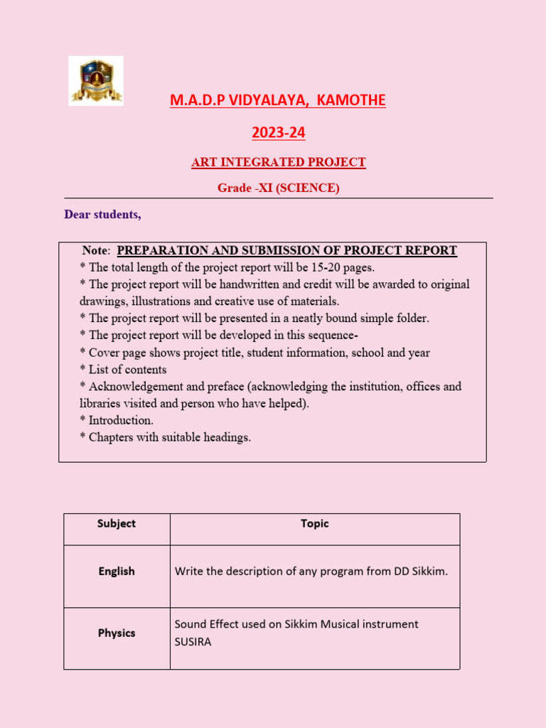 Art Integrated Project - Grade XI (SCIENCE) | PDF | Art | Computers