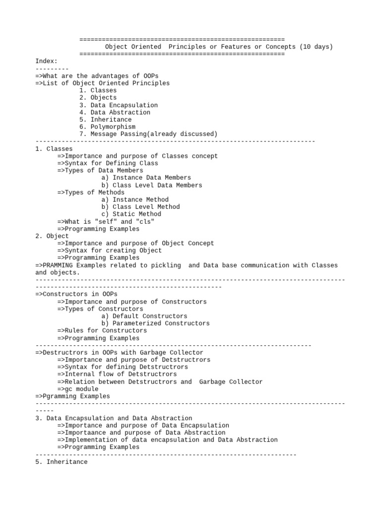 Object-Oriented Programming Concepts | PDF | Method (Computer ...