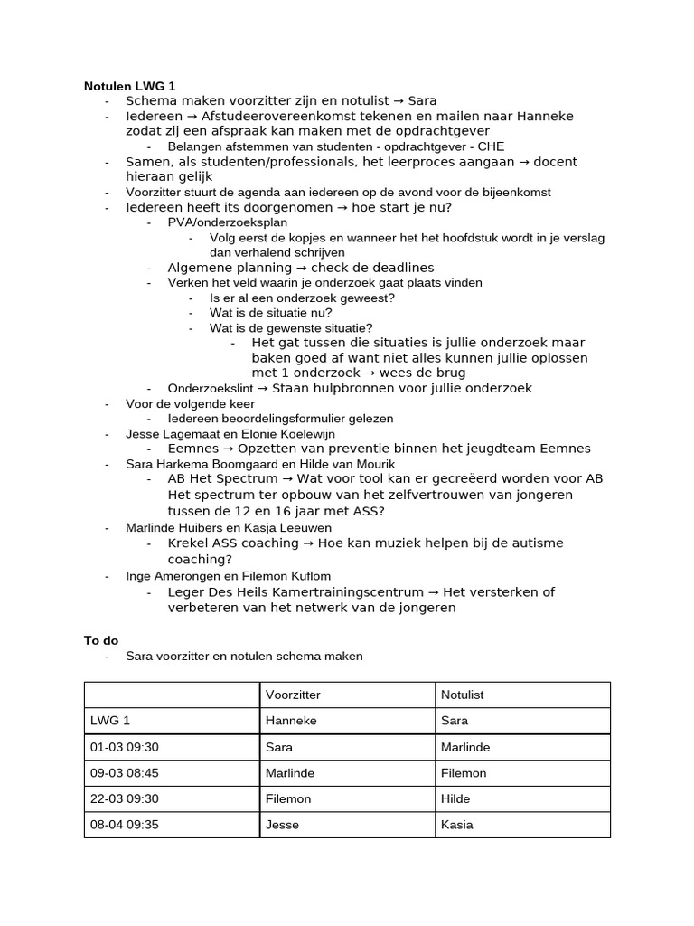 Notulen LWG 1 (Harkema Boomgaard, Sara) | PDF