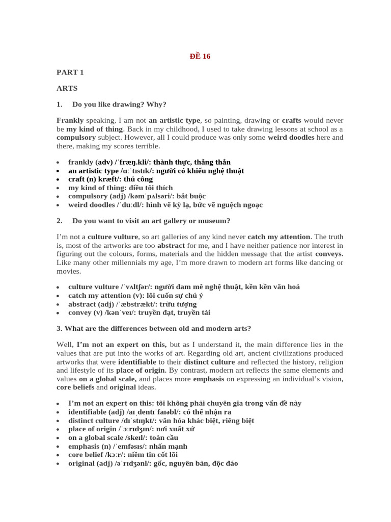 Speaking Test 16 Guidance | PDF | Liberal Arts Education