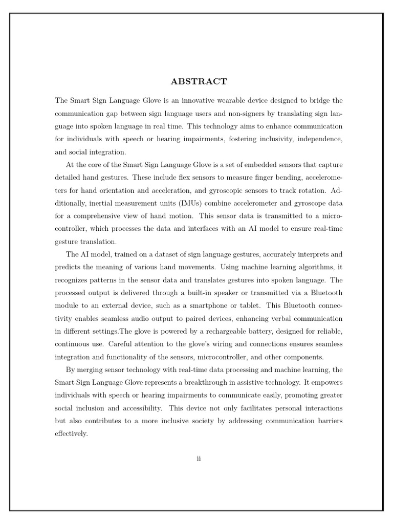 Smartglove Seminar Report | PDF | Deep Learning | Sign Language