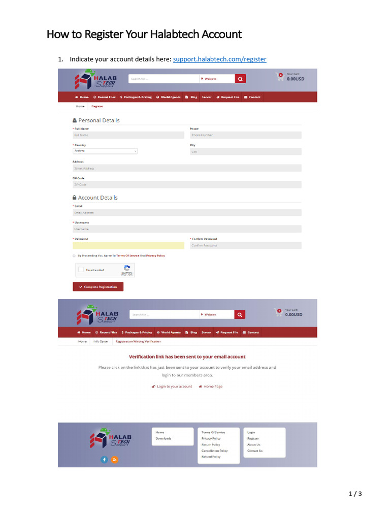 How To Register Halabtech Account en | PDF