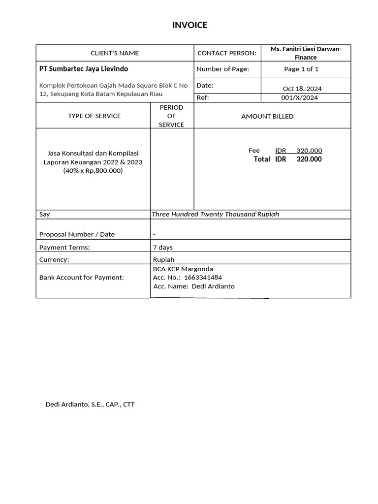 001 - Invoice Sumbartec | PDF