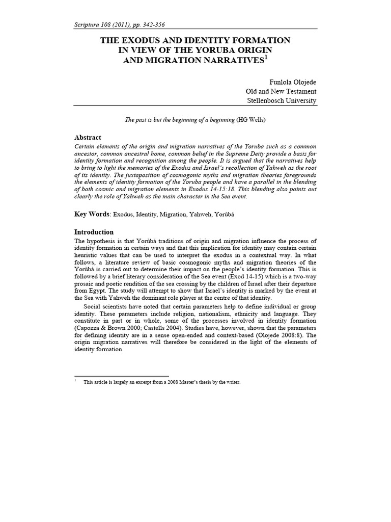 Yoruba Identity and Exodus Narratives | PDF | The Exodus | Moses