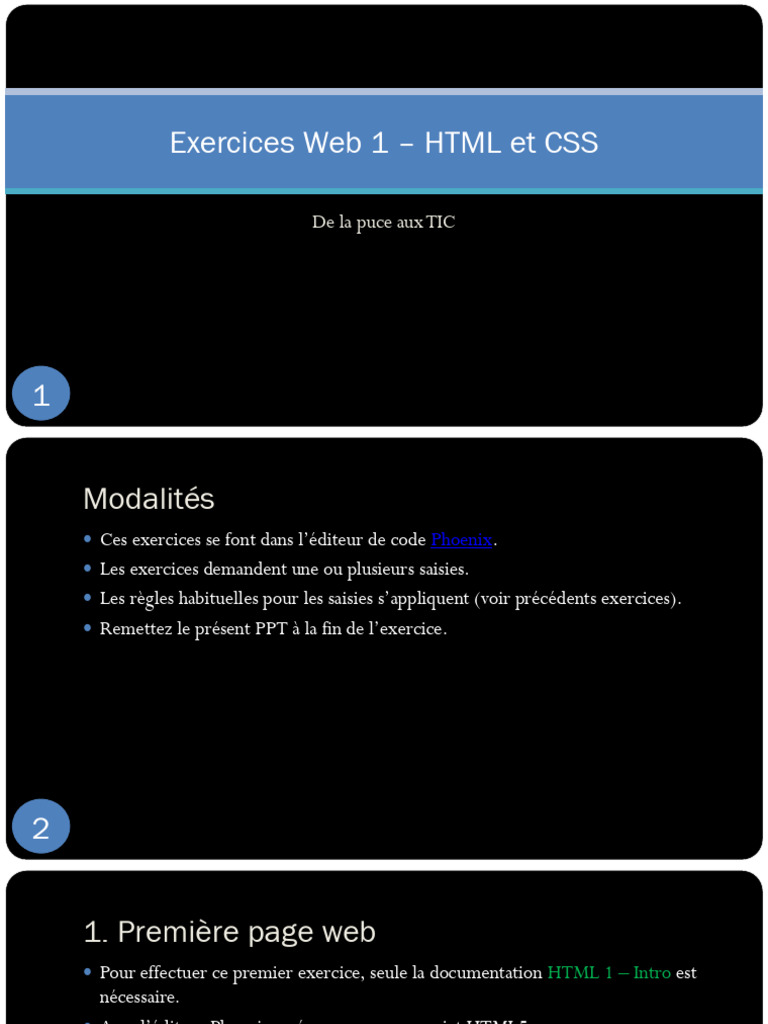 Exercices HTML et CSS pour débutants | PDF | Html | Langage de balisage