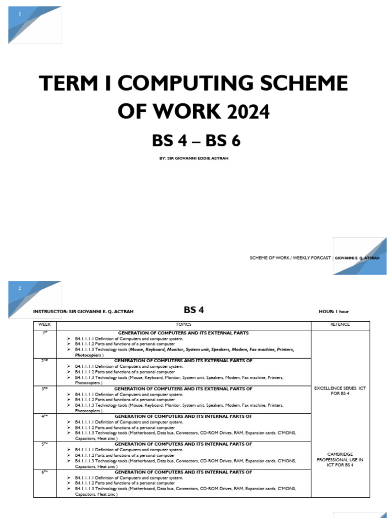 Computing Scheme of Work 2024 | PDF | World Wide Web | Internet & Web