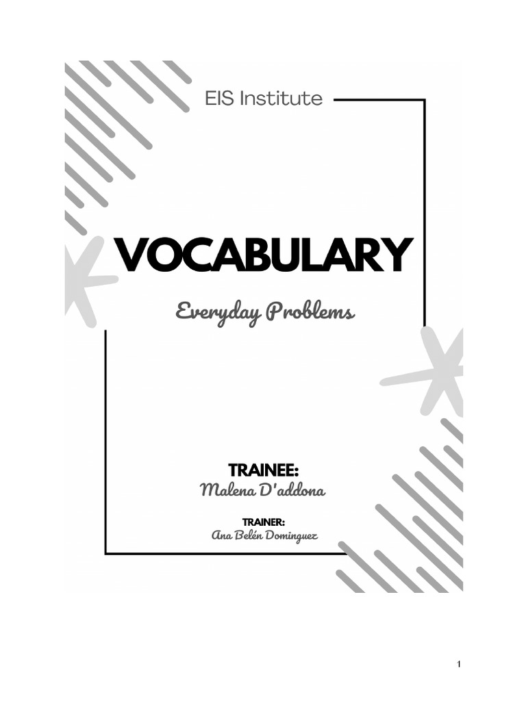 VOCABULARY - Everyday Problems - TTC 2024 | PDF