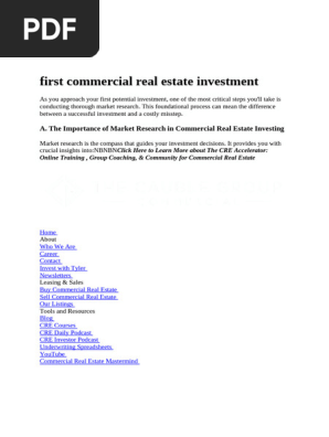 first commercial real estate investment