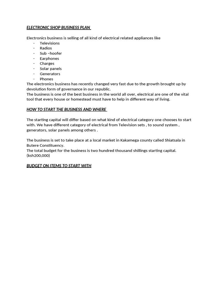 electronic-shop-business-plan-pdf-technology-engineering