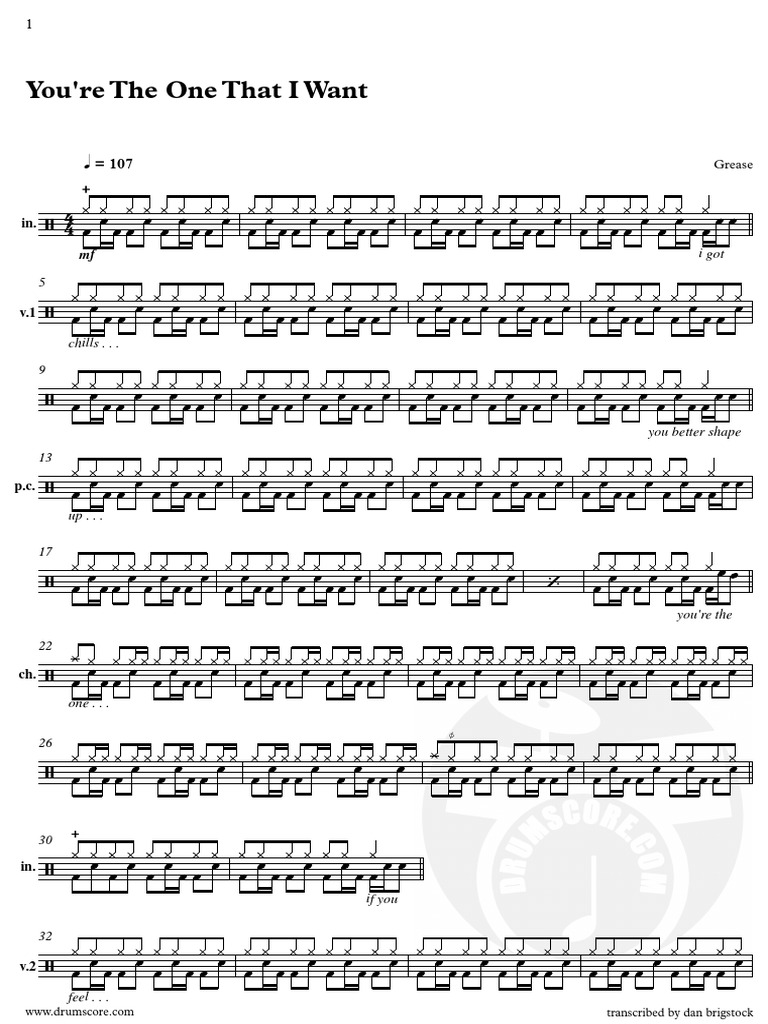 03 Grease Youre The One That I Want Pdf