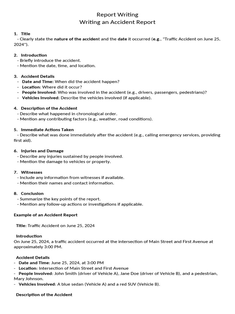 Report Writing | PDF | Traffic Collision | Traffic