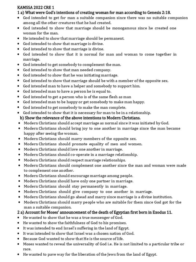 Cre divinity notes a level pdf moses samuel