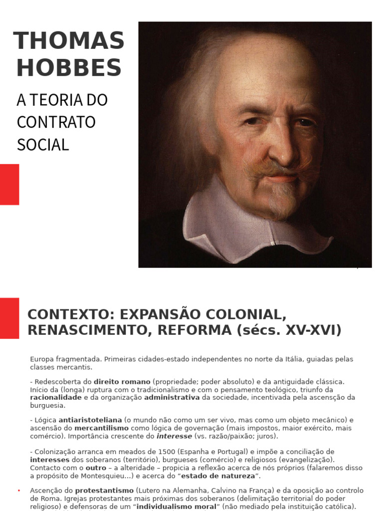 Aula 2 - Hobbes | PDF | Contrato social | Thomas hobbes