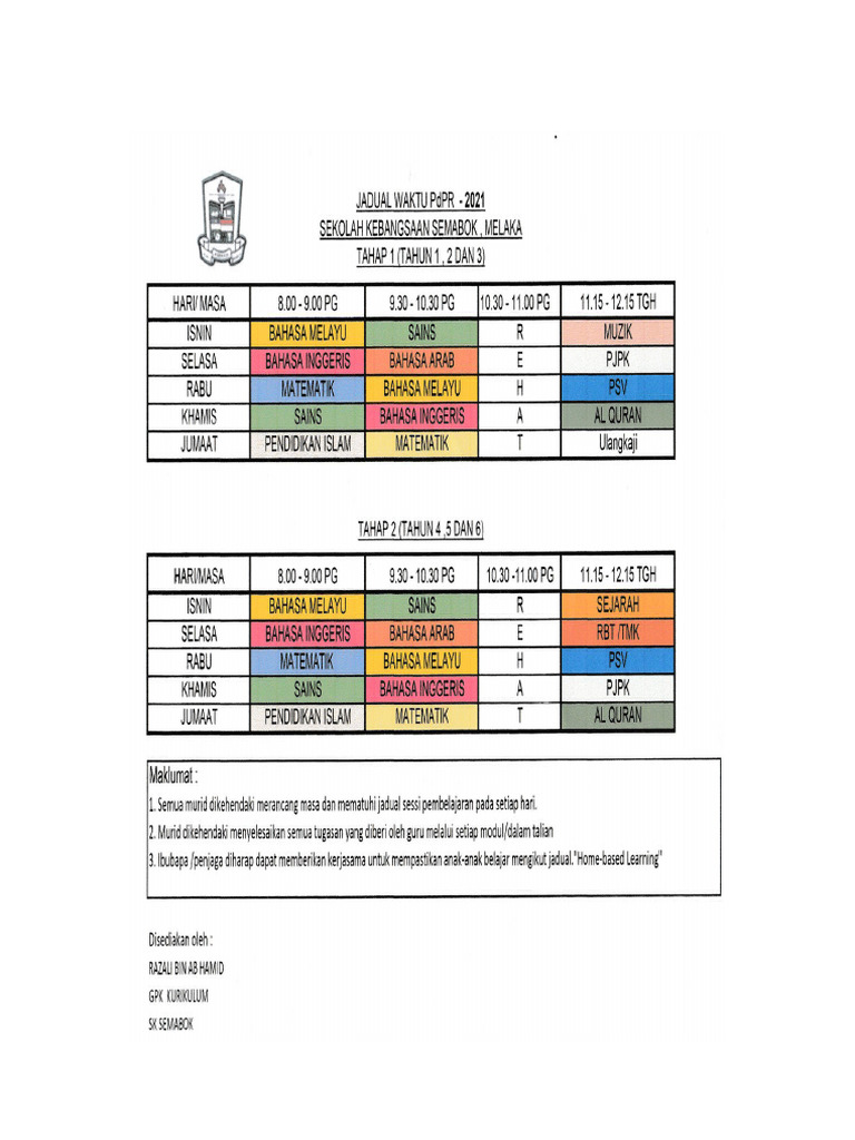 3.jadual PDPR 2021 | PDF
