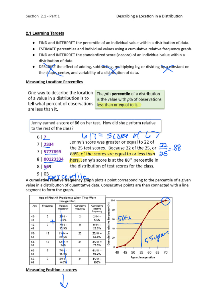 APS+2 1+Part+1+-+Google+Docs | PDF | Percentile | Standard Score