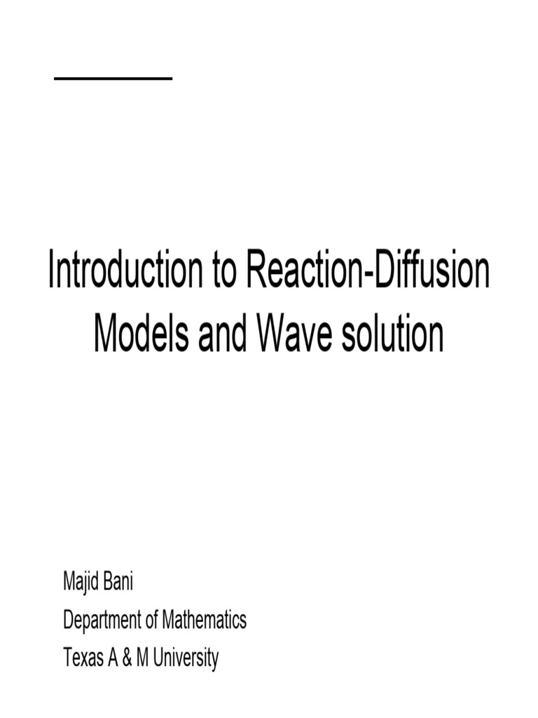 Reaction-Diffusion Models Overview | PDF | Waves | Diffusion