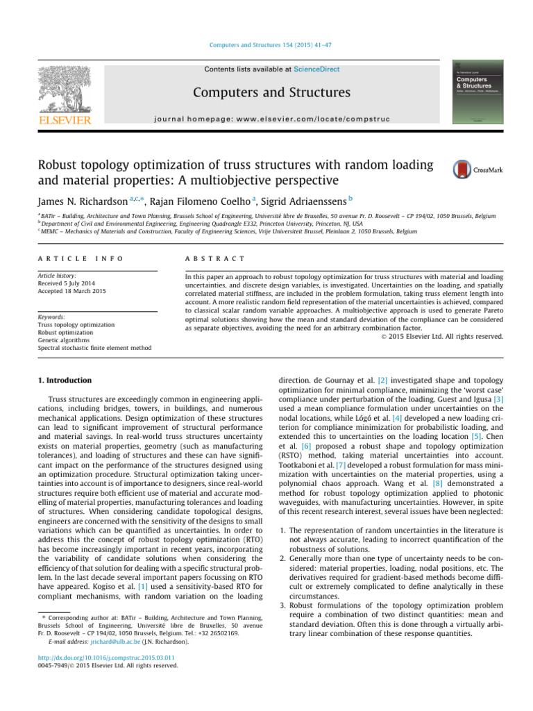 2015 - Richardson - Robust Topology Optimization of Truss Structures ...