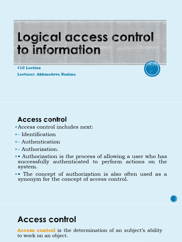 #10-11 Access Control Models | PDF | Computer Access Control ...