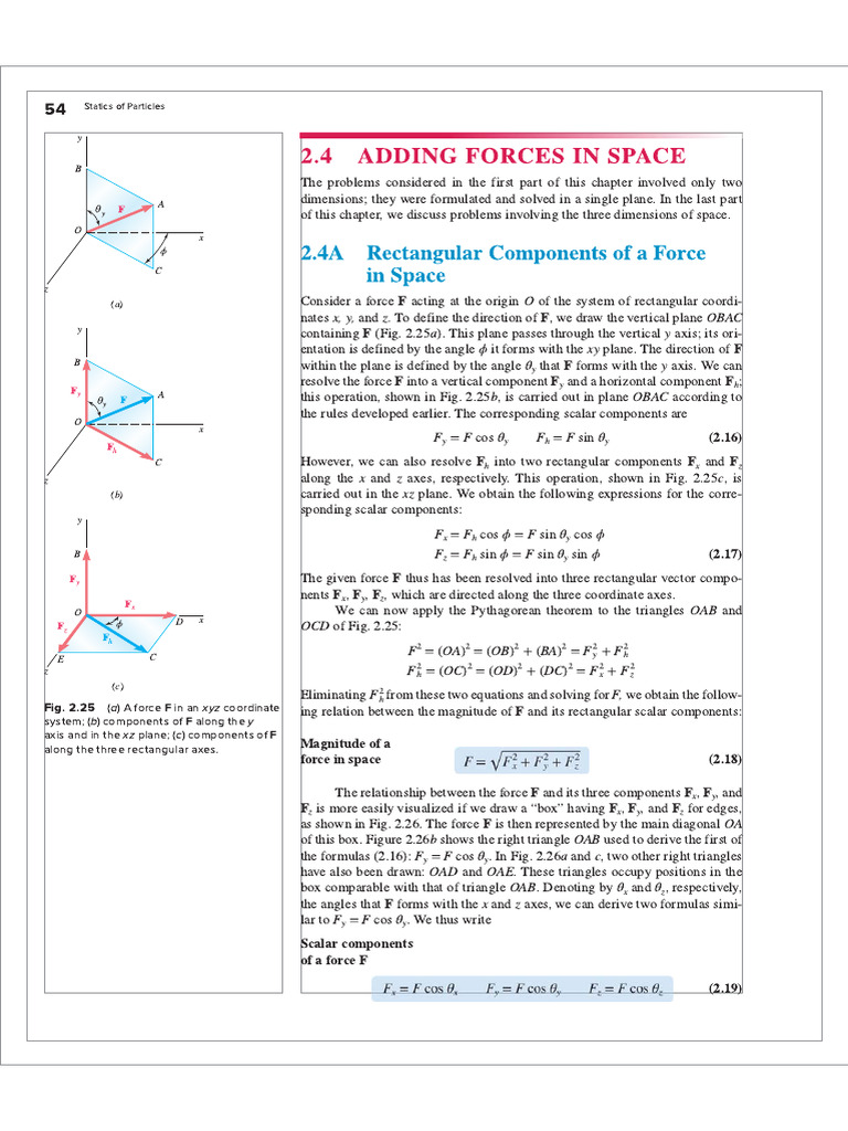 Forces in Space - Notes - Book Pgaes - Beer, Johnston | PDF