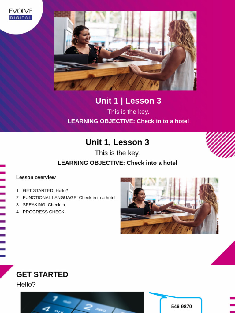 Evolve 1 Unit 1 Ppt Lesson 3 Pdf Hotel Hospitality Industry