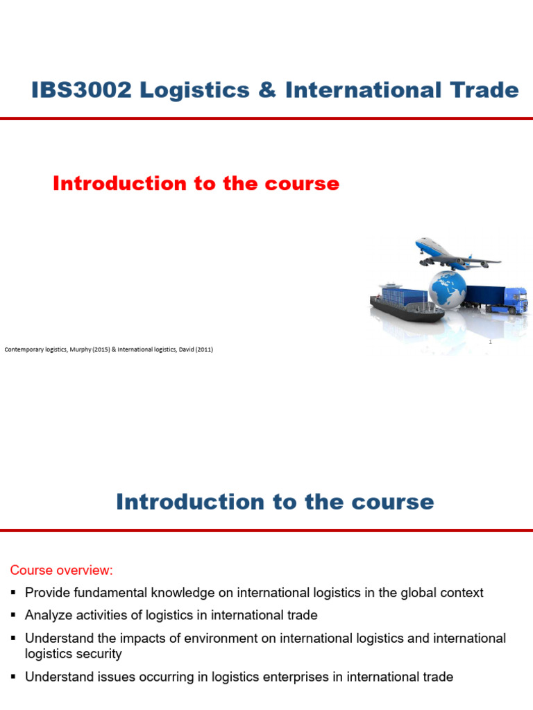 IBS3002: International Logistics Overview | PDF | Logistics | Supply Chain