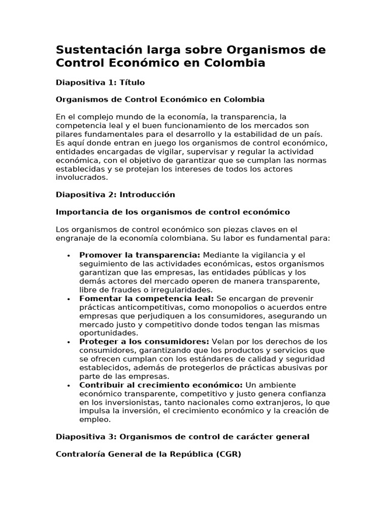 Organismos de Control Económico | PDF | Economias