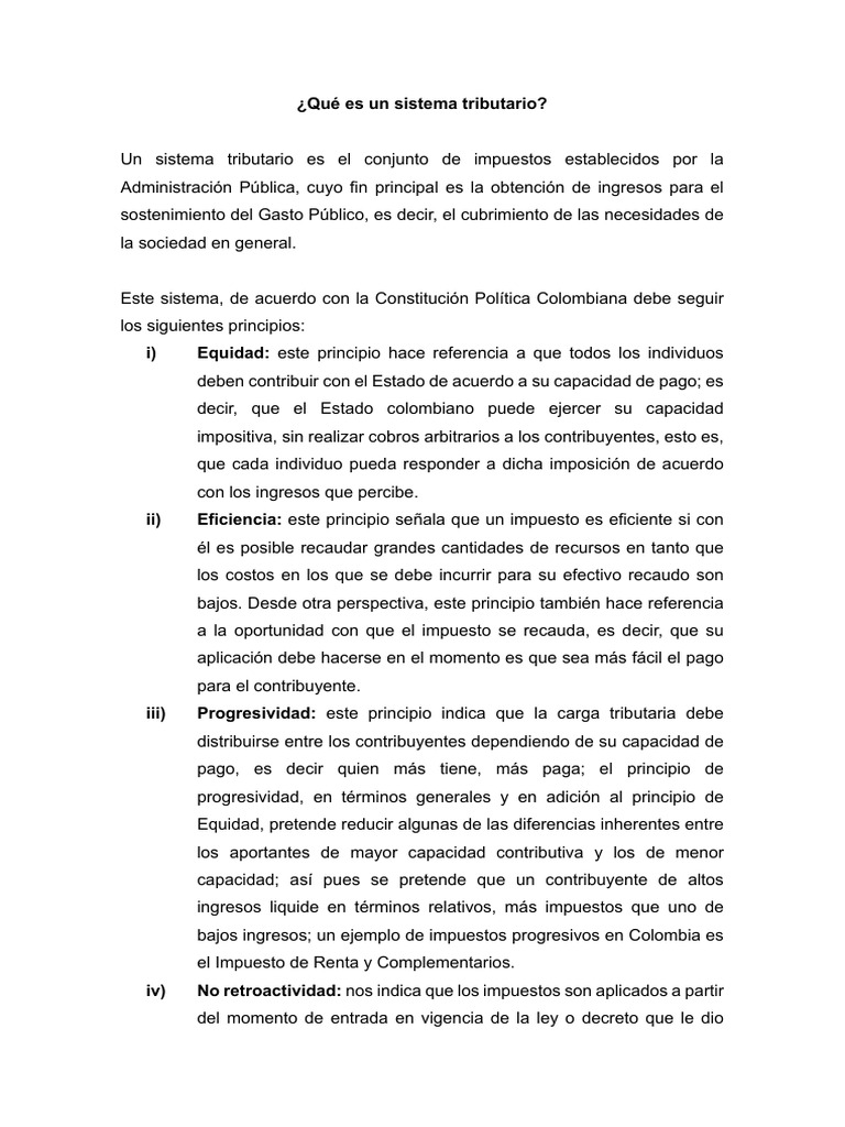 Sistema Tributario en Colombia: Claves y Retos | PDF | Impuestos ...