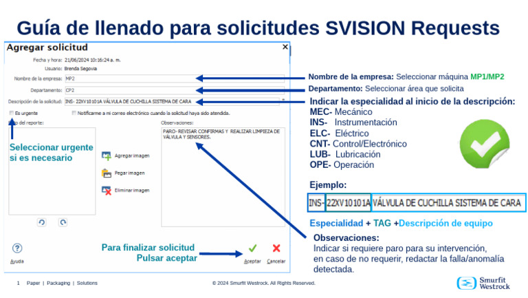 Guía para Solicitudes SVISION | PDF