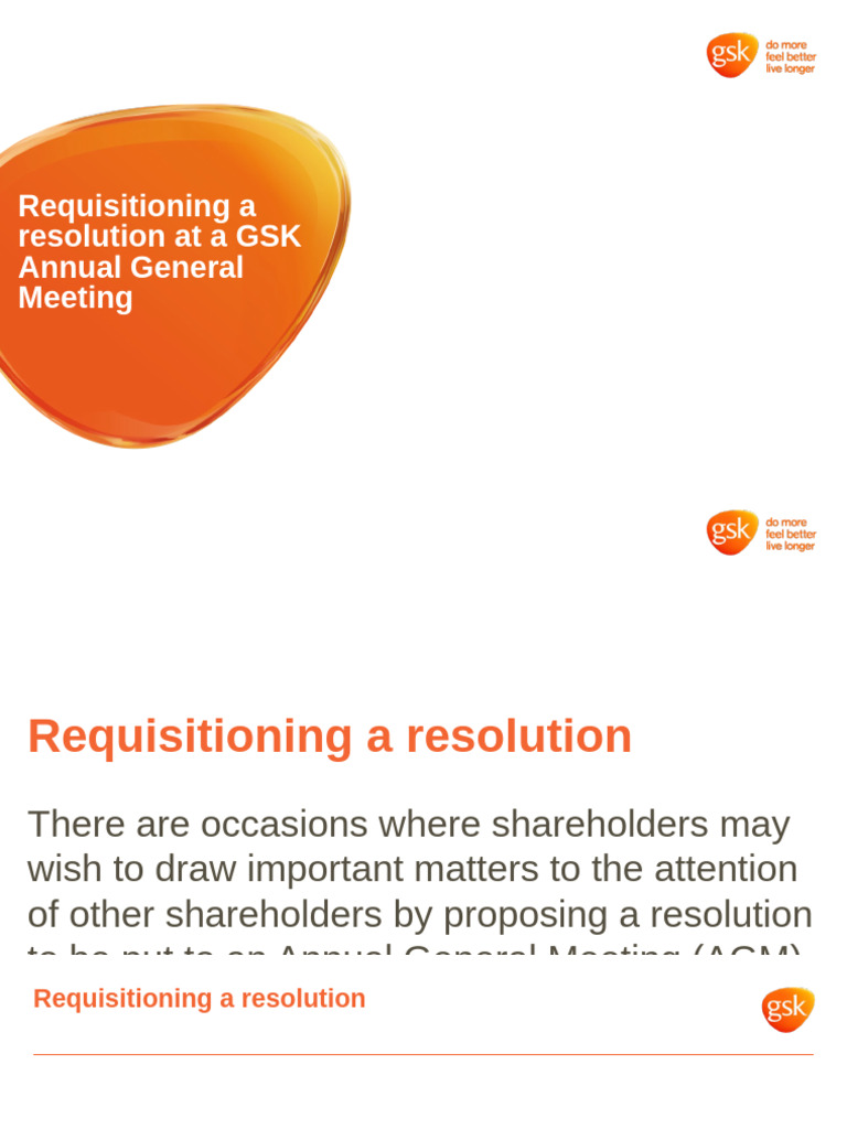 180328mp X Requisitioning A Resolution at A GSK Agm 2019 | PDF ...