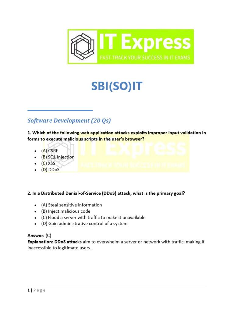SBI Mock Test: 60 IT MCQs | PDF | Virtualization | Computer Network