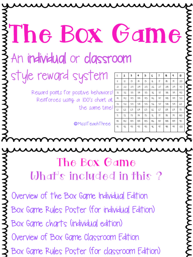 Box Game: Classroom Reward System | PDF