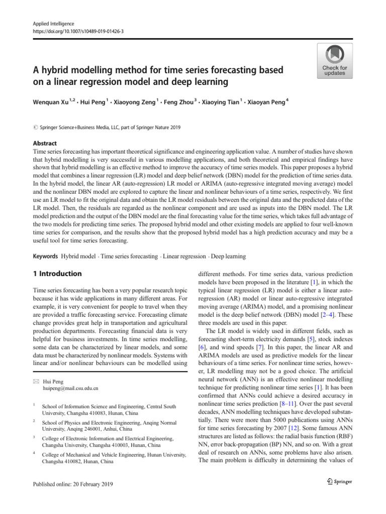 10.1007@s10489 019 01426 3 | PDF | Time Series | Forecasting