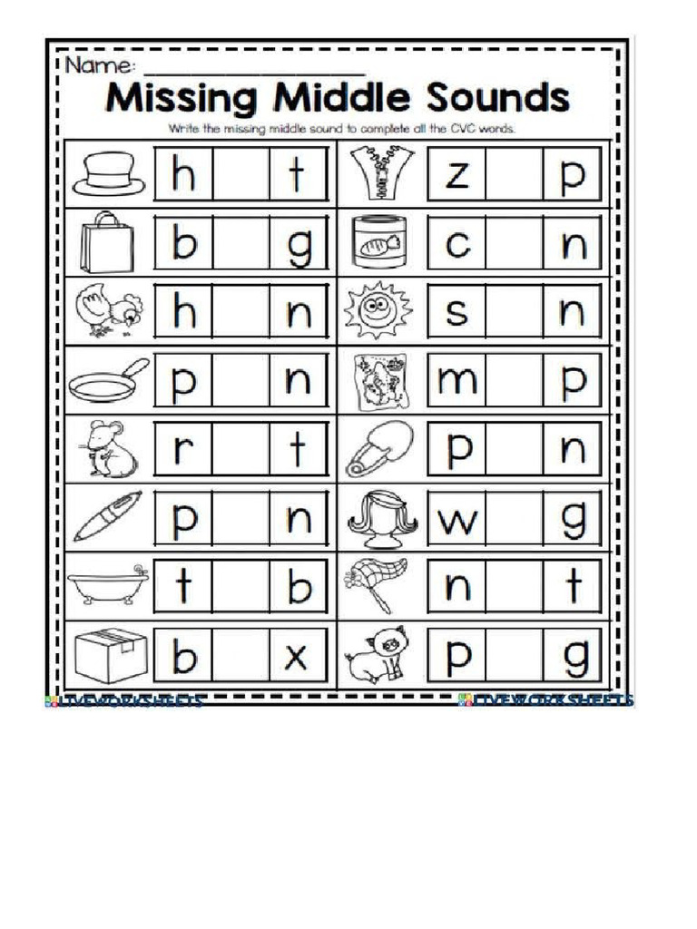 CVC 6 Missing Mid Letter | PDF