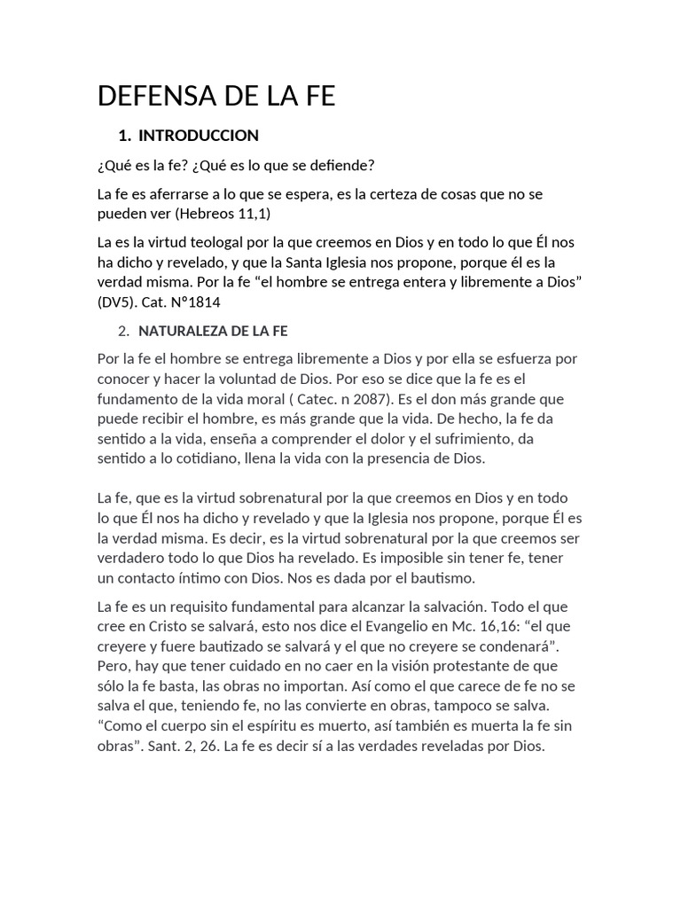 La Importancia y Deberes de la Fe | PDF | Fe | Iglesia cristiana
