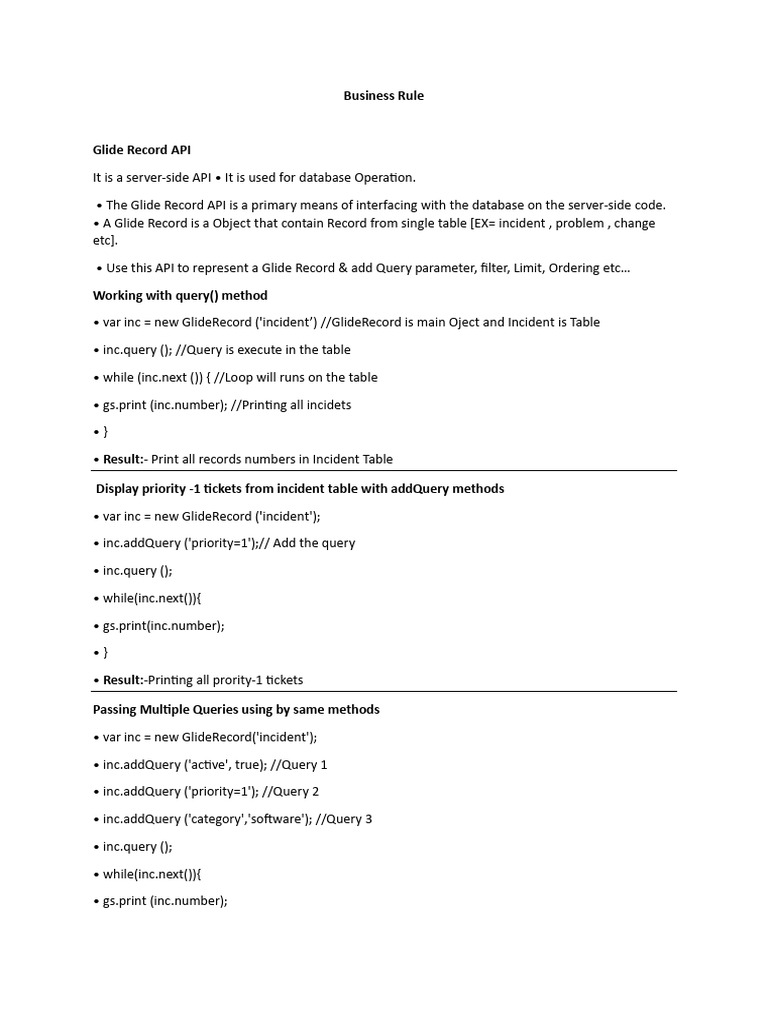Understanding ServiceNow Business Rules | PDF | Databases | Information ...