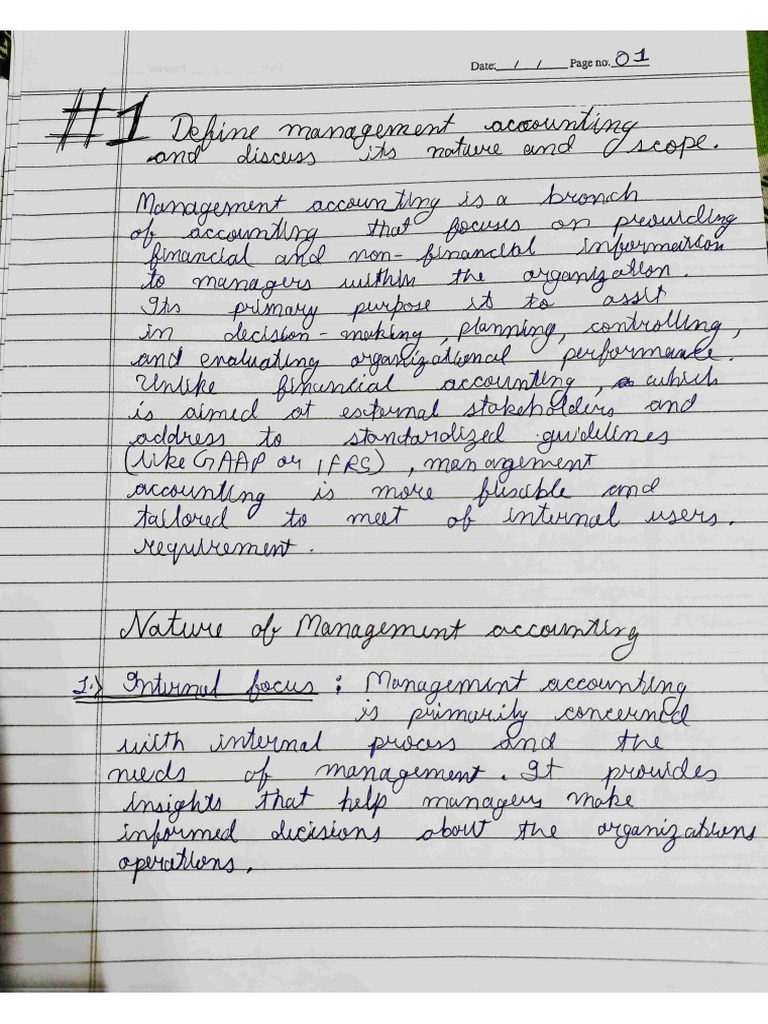 Management Accounting Assignment Parth Pdf