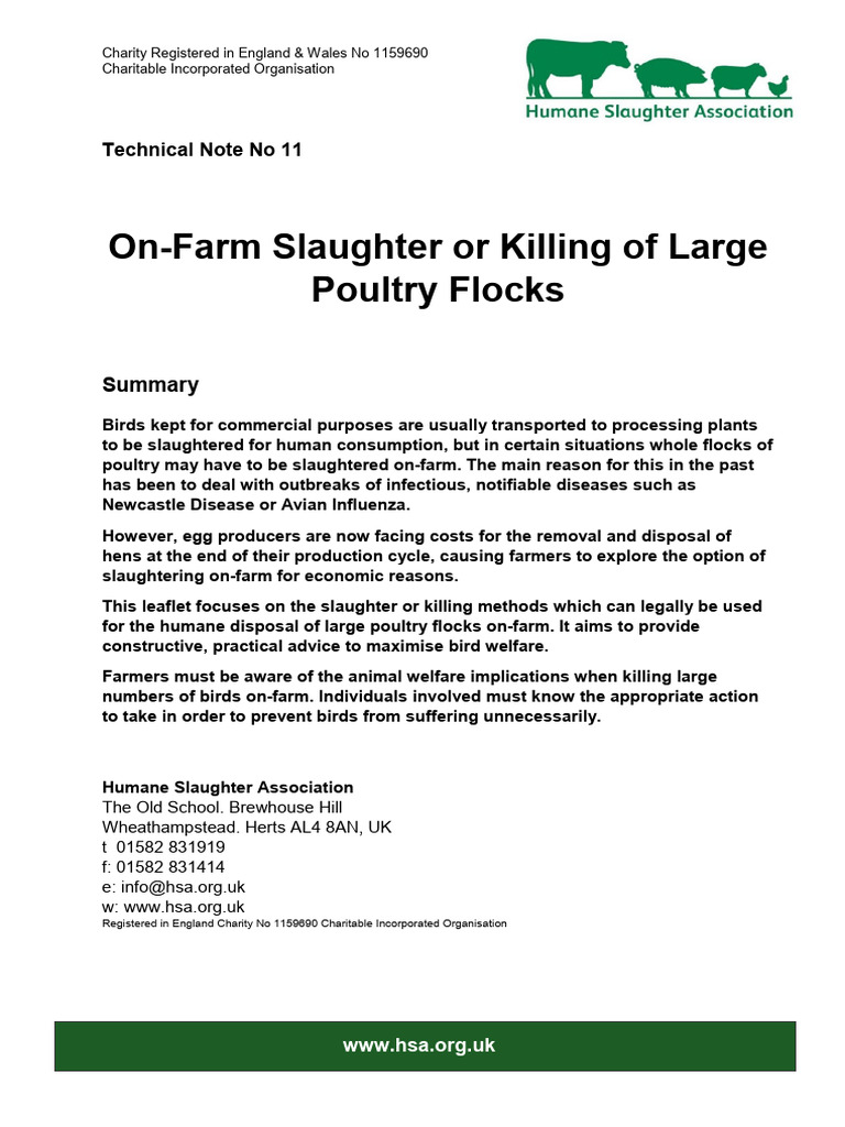 tn11 On Farm Slaughter of Poultry April 2021 | PDF | Animal Slaughter ...