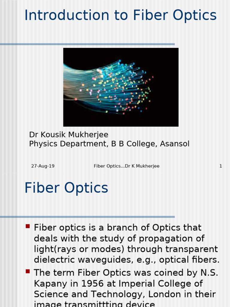 1566905173fiber Optics | PDF | Optical Fiber | Optics