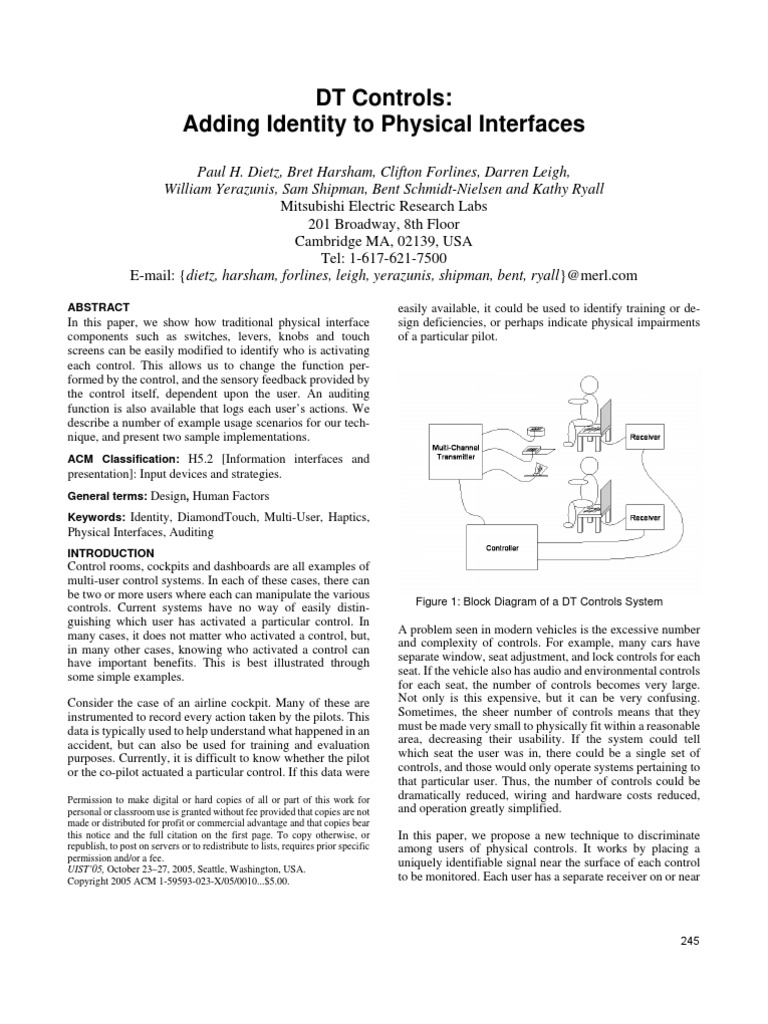 DT Controls: Adding Identity To Physical Interfaces | PDF | Touchscreen ...