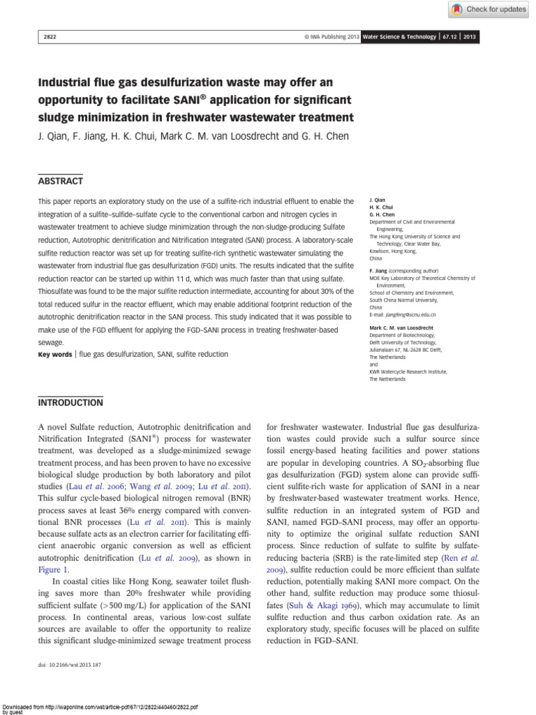 Industrial Flue Gas Desulfurization Waste May Offer An | PDF | Redox ...