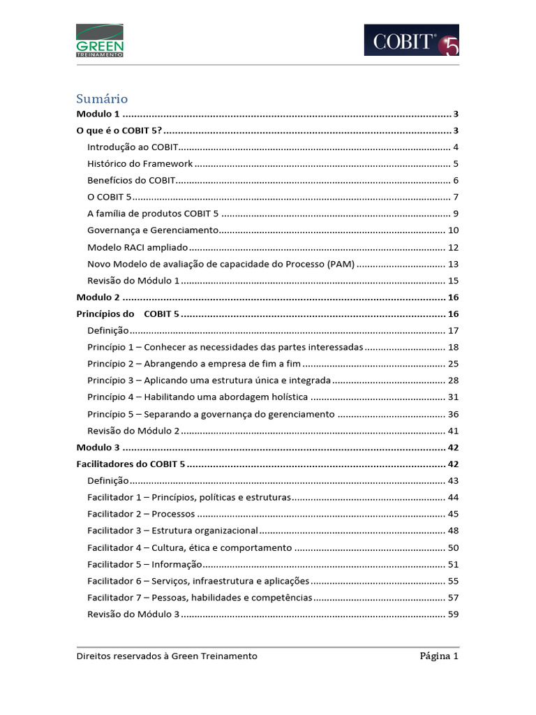 Introdução ao COBIT 5 e seus Princípios | PDF | Cobit | Tecnologia da ...