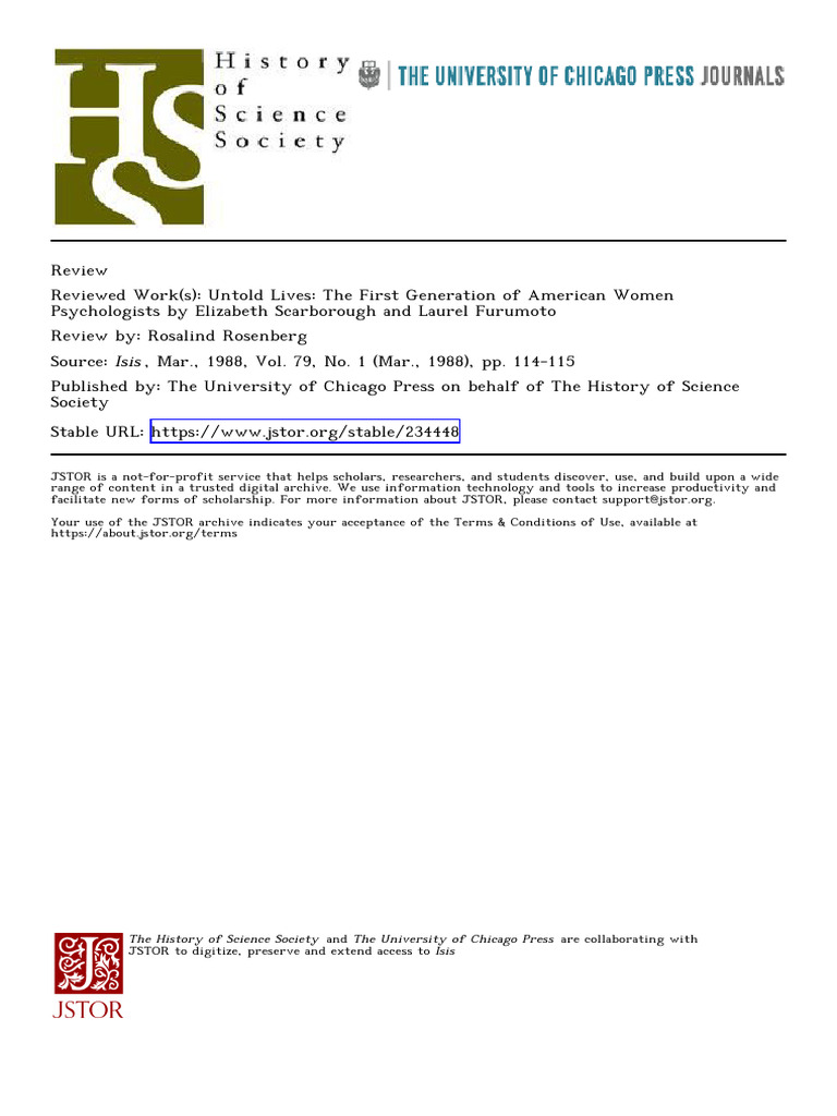 Rosenberg Isis 1988 | PDF | Sociology | Psychology