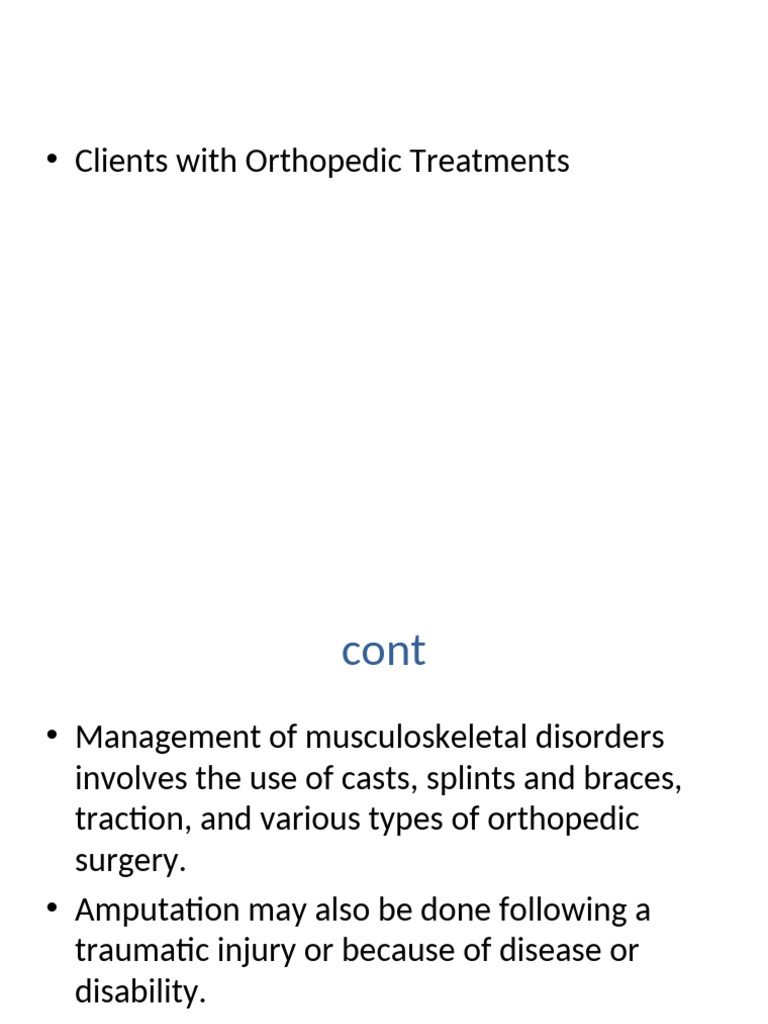 Orthopedic Treatment and Cast Management | PDF | Amputation | Prosthesis