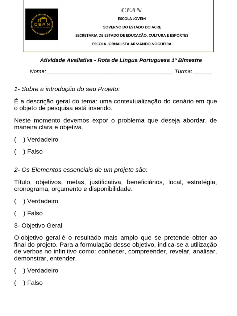 Atividade Rota | PDF