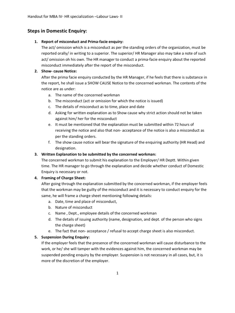 Domestic Inquiry Process in Sri Lanka | PDF | Judge | Employment