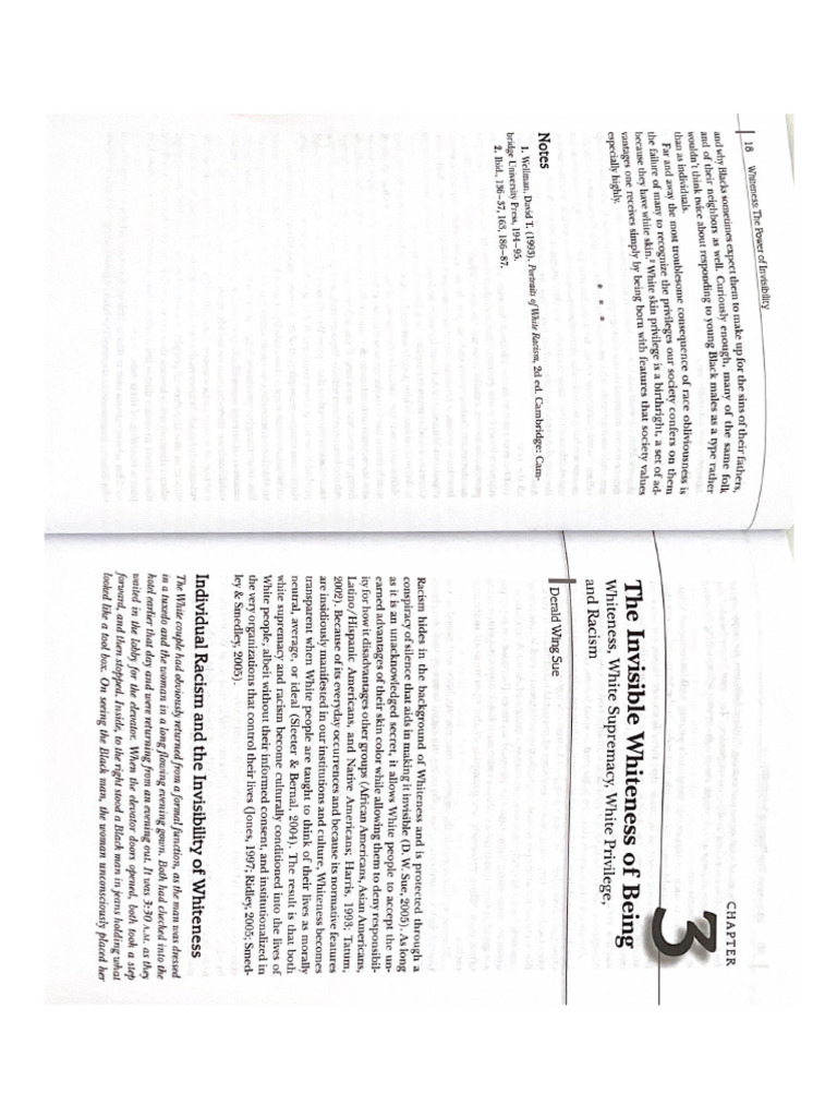 The Invisible Whiteness of Being - Derald W. Sue | PDF