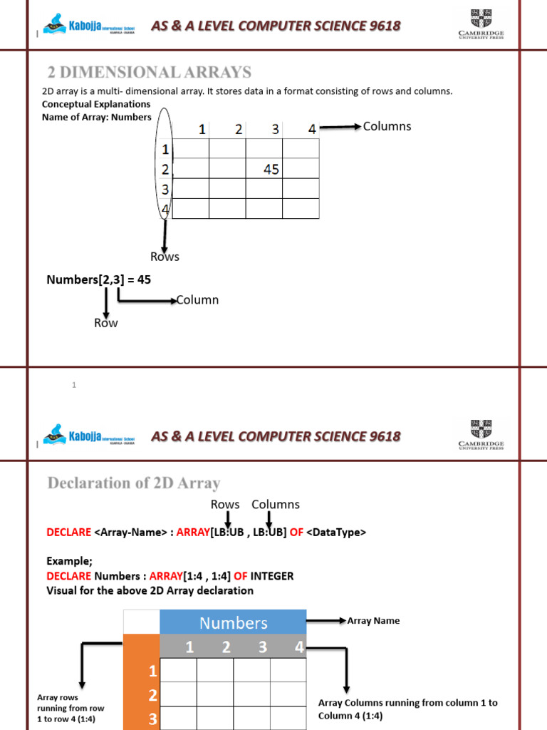2D Arrays | PDF